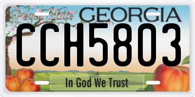 GA license plate CCH5803
