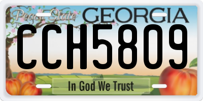 GA license plate CCH5809
