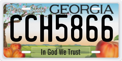 GA license plate CCH5866