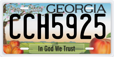 GA license plate CCH5925