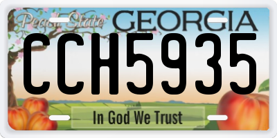 GA license plate CCH5935