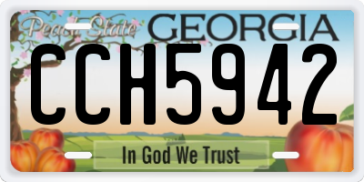GA license plate CCH5942