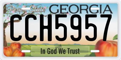 GA license plate CCH5957