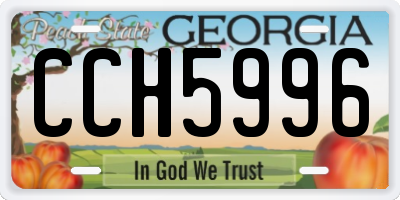 GA license plate CCH5996
