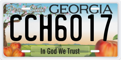 GA license plate CCH6017