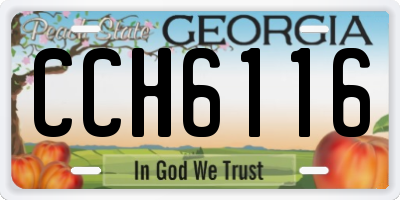 GA license plate CCH6116