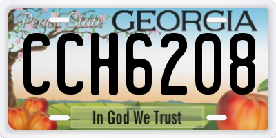 GA license plate CCH6208