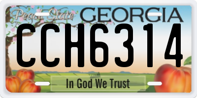 GA license plate CCH6314