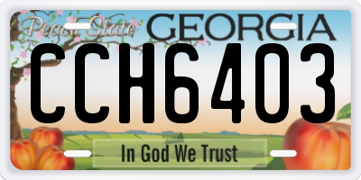 GA license plate CCH6403