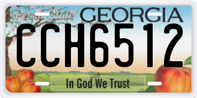 GA license plate CCH6512
