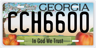 GA license plate CCH6600