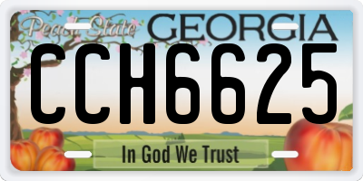 GA license plate CCH6625