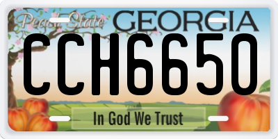 GA license plate CCH6650