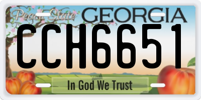 GA license plate CCH6651