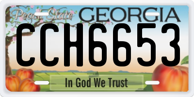 GA license plate CCH6653
