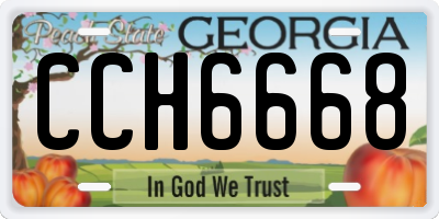 GA license plate CCH6668