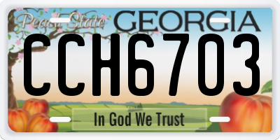 GA license plate CCH6703