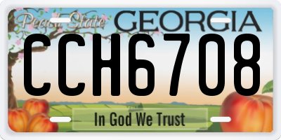 GA license plate CCH6708