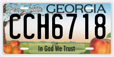 GA license plate CCH6718
