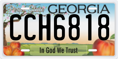 GA license plate CCH6818