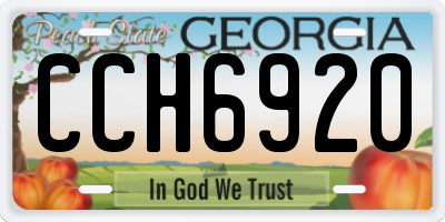 GA license plate CCH6920