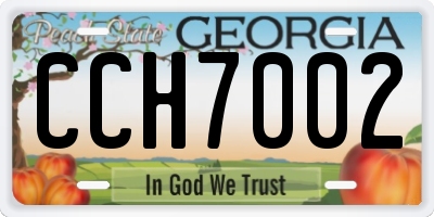 GA license plate CCH7002