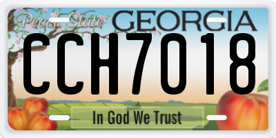 GA license plate CCH7018
