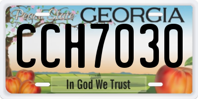 GA license plate CCH7030