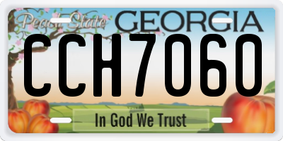 GA license plate CCH7060
