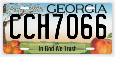 GA license plate CCH7066