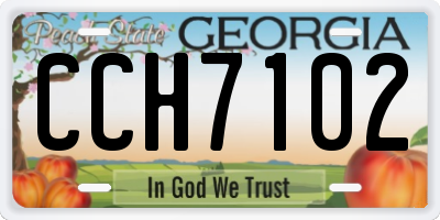 GA license plate CCH7102