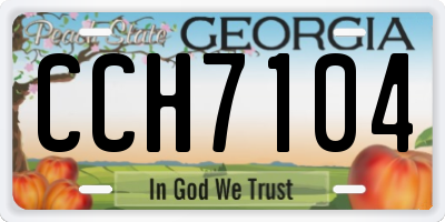 GA license plate CCH7104