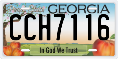 GA license plate CCH7116