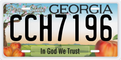 GA license plate CCH7196
