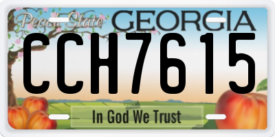 GA license plate CCH7615