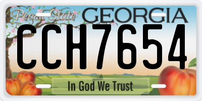 GA license plate CCH7654