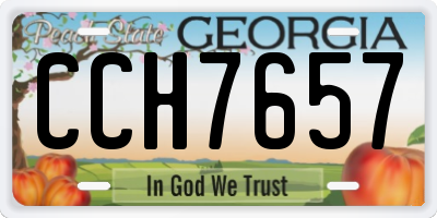 GA license plate CCH7657