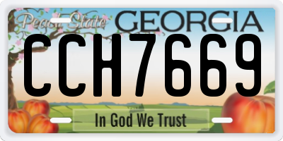 GA license plate CCH7669