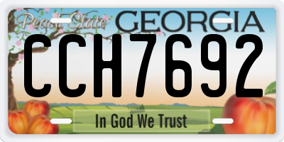 GA license plate CCH7692