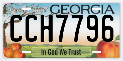 GA license plate CCH7796