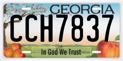 GA license plate CCH7837