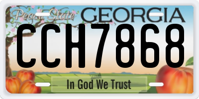 GA license plate CCH7868