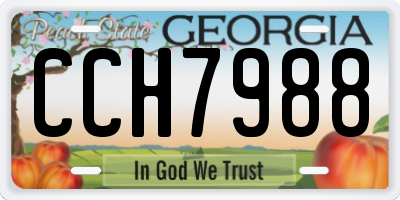 GA license plate CCH7988