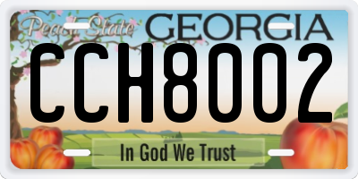 GA license plate CCH8002