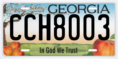 GA license plate CCH8003