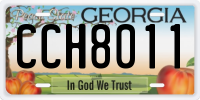 GA license plate CCH8011