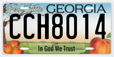 GA license plate CCH8014