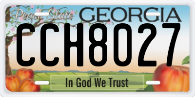 GA license plate CCH8027