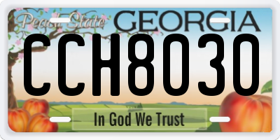 GA license plate CCH8030