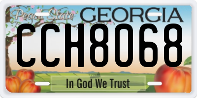 GA license plate CCH8068